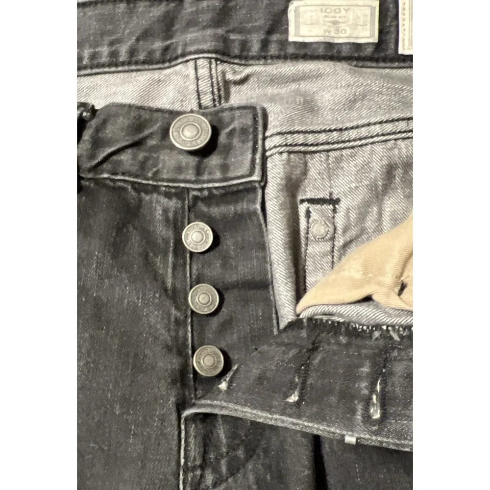 AllSaints Iggy Jeans Black Charcoal Wash Slim Straight Button Fly Jeans Sz 30x30